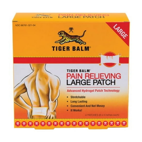 Tiger Balm Pain Relieving Patch, Large - 4 Ea, 2 Pack