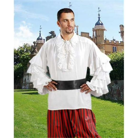 The Pirate Dressing C1084 Chemise Henry Morgan- White - Large (FR)
