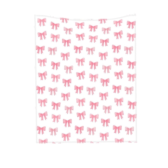 Jubipavy Blankets Pinks Bowknot Flannel Blanket Soft And Comfortable Digital Printed Blanket Suitable For Office Naps And Suitable As A Valentines's Day Decorative Blanket