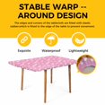 thumbnail image 4 of Valentine's Day Table Cloths for 4 Foot Rectangle Tables, Sweet Love Heart Lines Romantic Pink Patio Waterproof Elastic Fitted Tablecloths, Washable Rectangular Table Cover for Camping, 4 of 8