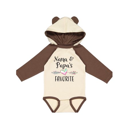 

Inktastic Nana and Papa s Favorite- Heart Grandchild Gift Baby Boy or Baby Girl Long Sleeve Bodysuit