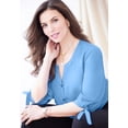 thumbnail image 4 of Catherines Women's Plus Size Georgette Button Down Tie Sleeve Cafe Blouse, 4 of 6