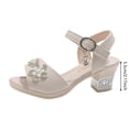 thumbnail image 5 of Zshosam Girl Dress Shoes Girls Sandals Wedge Platform Little Big Kid Girls Heels Open Toe Summer Flower Girl Dress Shoes Size 2,(Beige Big Kids 2), 5 of 9