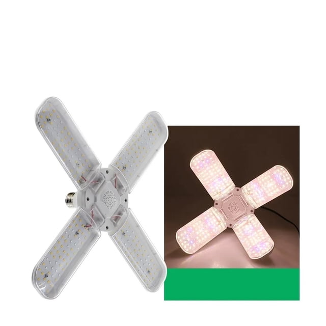 24/36/48W Fan Leaf Foldable LED Grow Light Full Spectrum E27 Plant Growing Light Phytolamp Bulb
