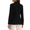 thumbnail image 4 of INSPIRE CHIC Women's Jacket Notched Lapel Double Breasted Padded Shoulder Blazer M Black-Solid, 4 of 7