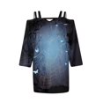 Womens Halloween Costumes 2024 Pumpkin Bats Print Tshirts 3/4 Length