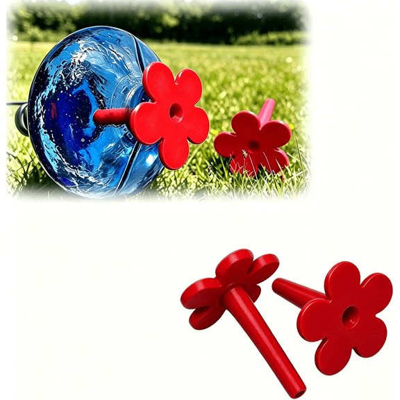 2 Pack Hummingbird Feeder Replacement Flowers Compatible with Parasol Glass Feeder, Straw Attachment Feeder Port Replacement Parts, Nectar Feeding Flower Inserts