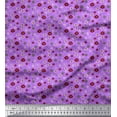 thumbnail image 1 of Soimoi Tissu Satin Modal Violet Fleur Artistique Imprimé 1 Yard 42 Pouces de Large, 1 of 3