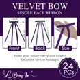 thumbnail image 2 of 5'' Purple Bow with Long Tail, 24 Piece Velvet Christmas Bows for Wreaths Already Made, Premade Pretied Bows for Treat Bags, Christmas Tree, Gift Wrapping, Party Favor, Crafts, Wedding, 2 of 18