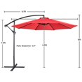 thumbnail image 6 of Alden Design 10 Foot Offset Cantilever Patio Umbrella with Crank, Red, 6 of 11