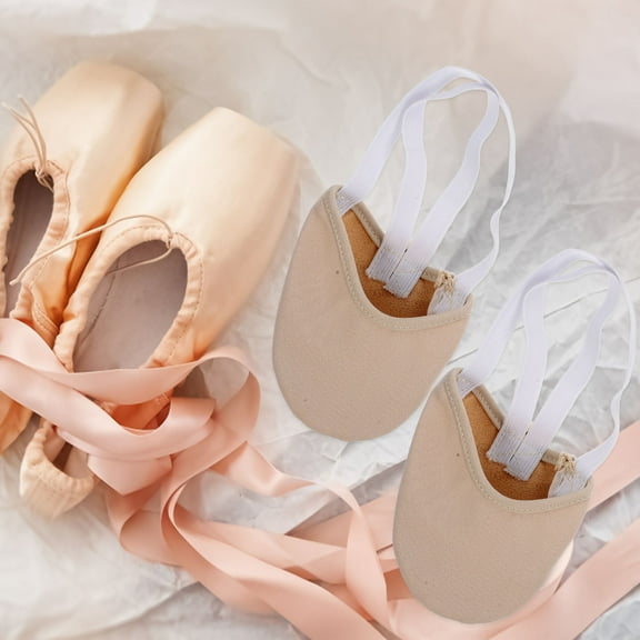 BESTONZON 1 Pair Ballet Shoes For Women Socks With Grips Cloth Skin Color Breathable Low Cut