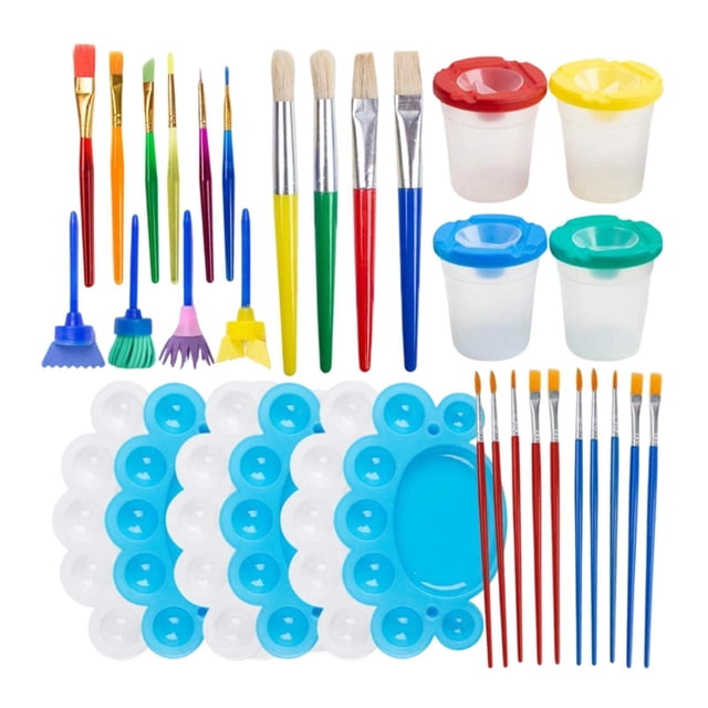 Pinceles para niños, pinceles para pintar, manualidades, varios tamaños, regalos para adultos, estudiantes, recipientes, vasos de pintura fáciles de