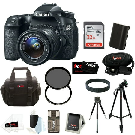 Canon EOS 70D/80D DSLR Camera with 18-55mm IS STM Lens and 32GB Accessory Bundle