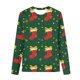thumbnail image 5 of Conjuntos de blusas y camisas de cuello redondo y manga larga con estampado navideño para niños Camisa de manga larga con cuello redondo y cintura elástica Pantalones largos Conjunto de traje de casa, 5 of 6
