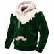 thumbnail image 2 of Ceisia Cozy Fleece-Lined Mens Loose Fit Santa Style Color Block Hooded Sweatshirt Gifts, 2 of 5