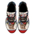 thumbnail image 2 of Floral Patriotic Flower 4th Of July American flag Shoes Sneakers Black Size 12, 2 of 7