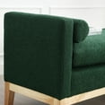 thumbnail image 4 of 53.5"W Modern Upholstered Ottoman, Sofa Bench with Wood Legs and 2 Bolster Pillows, Rectangular Footstool for End of Bed, Bedroom, Living Room, Entryway, Green, 4 of 6