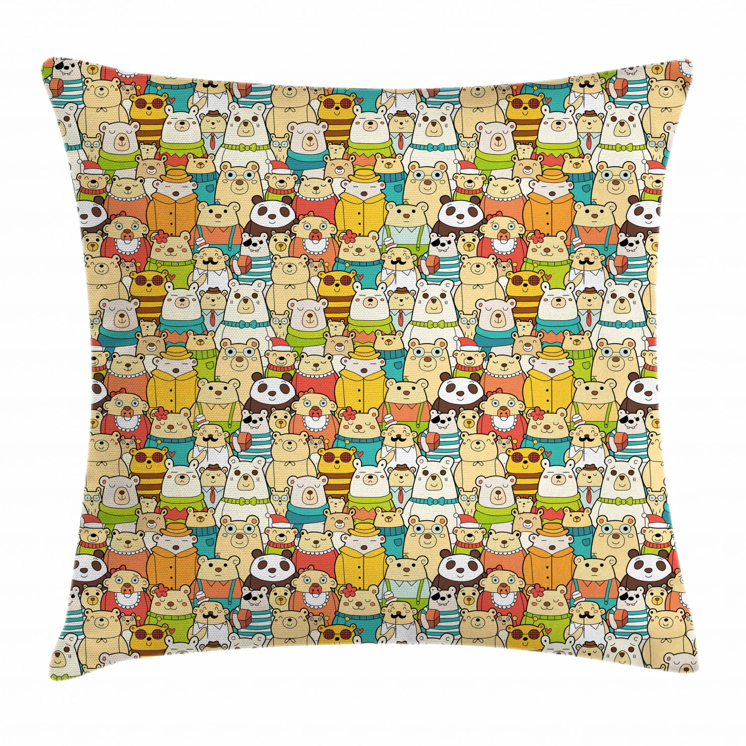 Cute Polar Bear Pattern Throw Pillow 18x18 Multicolor Polar Bear Gifts by D