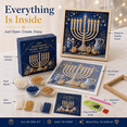 thumbnail image 3 of DIY Hanukkah Pearl Art Kit, Chanukah Themed Diamond Painting Craft Set, Pre Printed Canvas and Pearl Beads Art Kit for Handmade Wall Decor During Festival of Lights B, 3 of 6