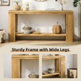 thumbnail image 4 of Spaco 63" Boho Console Table with Storage Shelf, Rustic Farmhouse Sofa Table with Beaded Trim, 2-Tier Narrow Entryway Table for Indoor as Living Room, Bedroom, Brown, 4 of 8