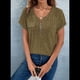 thumbnail image 5 of Blusas de Talla Grande para Mujer, Túnicas de Corta con Cremallera 1/4, Verde , L, 5 of 6