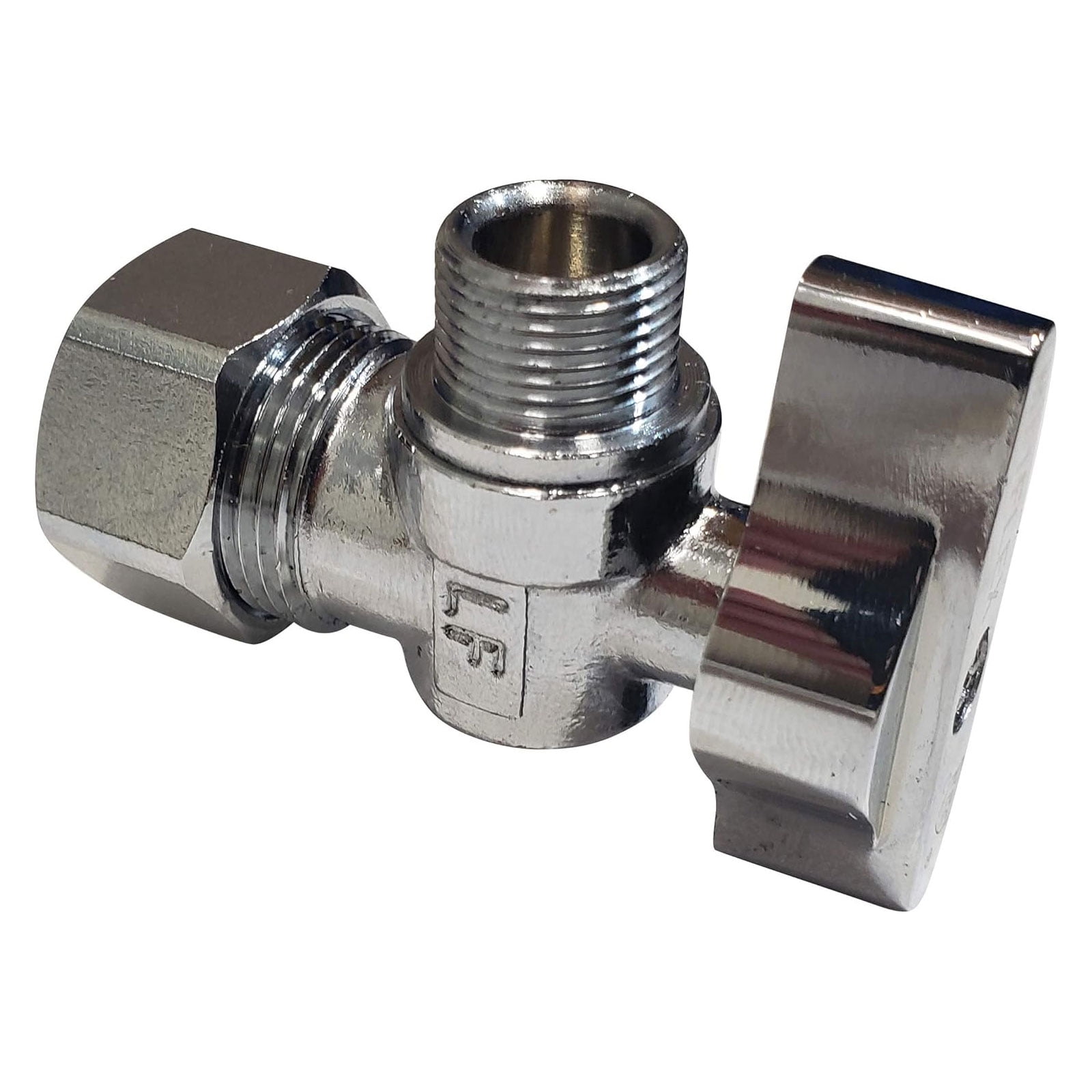 Miiflex 4AQP12B, Silver Stainless Steel 1/2 in Angle Shut Off Valve