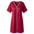 thumbnail image 4 of Women's V-Neck Ice Silk Nightgown, Cooling Short Sleeve Sleepwear Dress, Summer Silky Loungewear, Elegant Satin Pajamas, Breathable Nightshirt, Moisture Wicking Sleep Dress, Casual Home Wear, 4 of 4