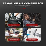 14 Gallon Ultra Quiet Air Compressor with 2 Quick Couplers 2HP 8.75 CFM, Max 115 PSI Pressure Oil-Free Air Compressor Tank, 70dB Quiet Compressor for Auto Repair, Tire Inflation 110V/60hz