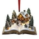 thumbnail image 2 of xihome Adorno navideño plano 2D de acrlico con forma de estantera y rbol de Navidad, con asa para colgar - Diseño de libros apilados, decoracin navideña para rboles, ventanas y puertas, 2 of 6