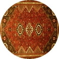 thumbnail image 1 of Ahgly Company Machine Washable Indoor Round Persian Yellow Traditional Area Rugs, 6' Round, 1 of 4