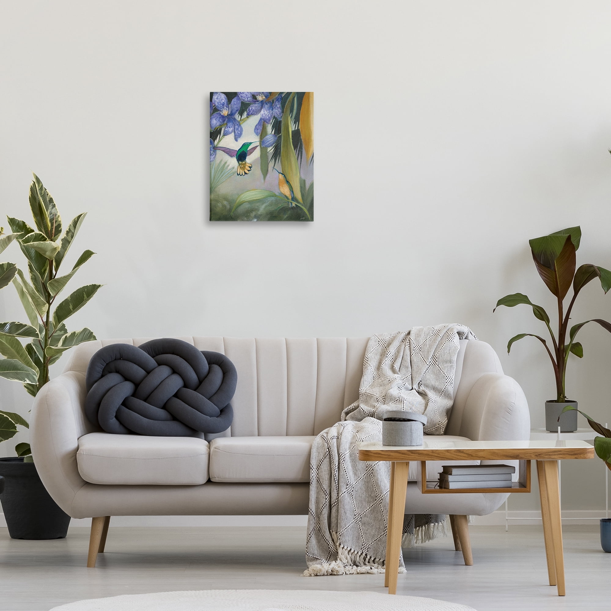 Stupell Industries Hummingbirds in Nature Landscape Painting Gallery Wrapped Canvas Art Print Wall Art, 16 x 20