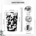 thumbnail image 4 of PAYOHTO Cow Skin Texture Print Dog Insulated Stainless Steel Tumbler 12 oz Thermos Come with Straw Kids Leak-Proof Travel Mug Cup, 4 of 7