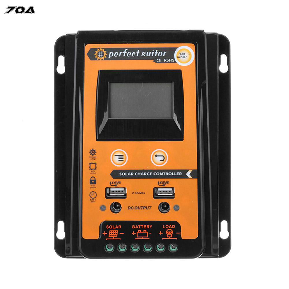 30A Solar Panel Controller Battery Charge Regulator 12V//24V Auto With Dual USB