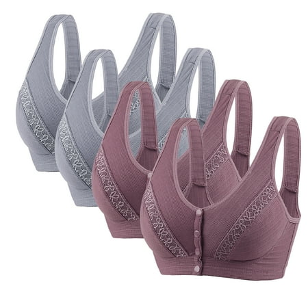 Fancifize Plus Size Nursing Bras for Women Wirefree Sleep Bra Button-Front Maternity Bralette For Breastfeeding Moms Postpartum Recovery