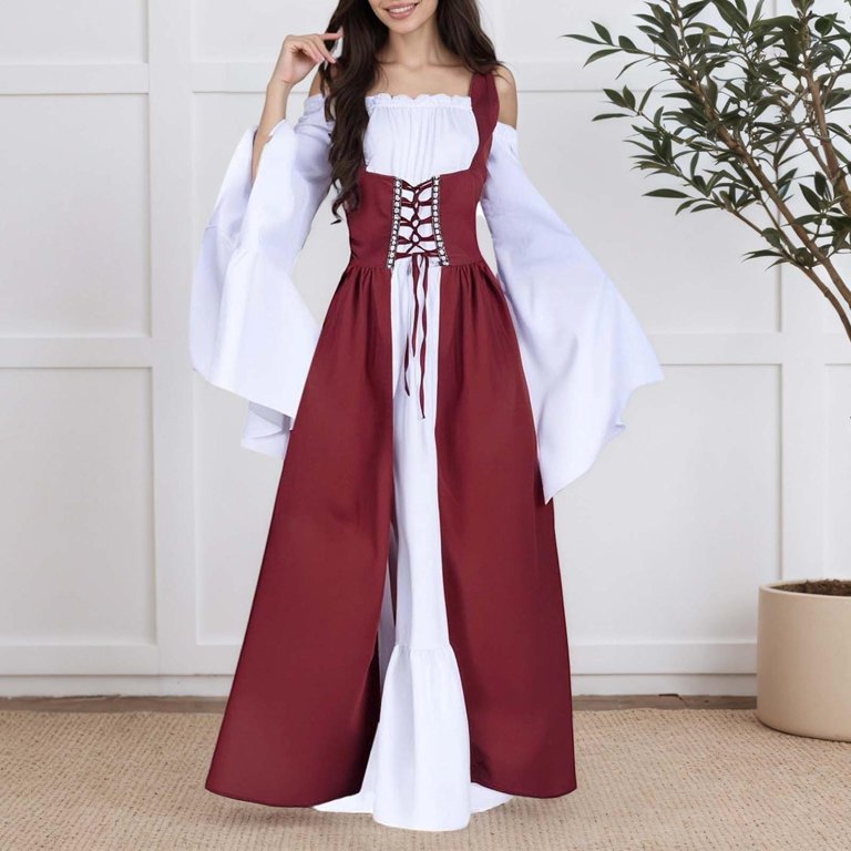 sachin and babi light blue dress Medieval Night White Elegant Vintage Medieval Dress main image 1