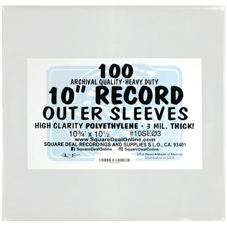 (100-Pack) 10 Inch 78rpm Clear Vinyl Record Outer Sleeves – Heavy-Duty 3 Mil High-Clarity Polyethylene – Flush Cut  Archival-Quality Protection for Album Covers – Shields from Dust  Scratches & Wear price history on PriceWatchPro