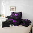 thumbnail image 5 of Erosebridal Electric Games Bedding Twin Size,Purple Neon Light Comforter Sets with Sheets,Glowing Ombre Checkered Bedding Sets Twin Size For Teens,Ultra Soft Bedroom Decoration Reversible,7pcs, 5 of 6