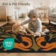 thumbnail image 4 of ODIKA 3'x5' Washable Area Rug Orange Black Pumpkin and Foliage Ornate Design Elegant Seasonal Motif with Symmetrical for Hallway, Laundry Room, Non-Slip, Flatweave, Easy Care, 4 of 7