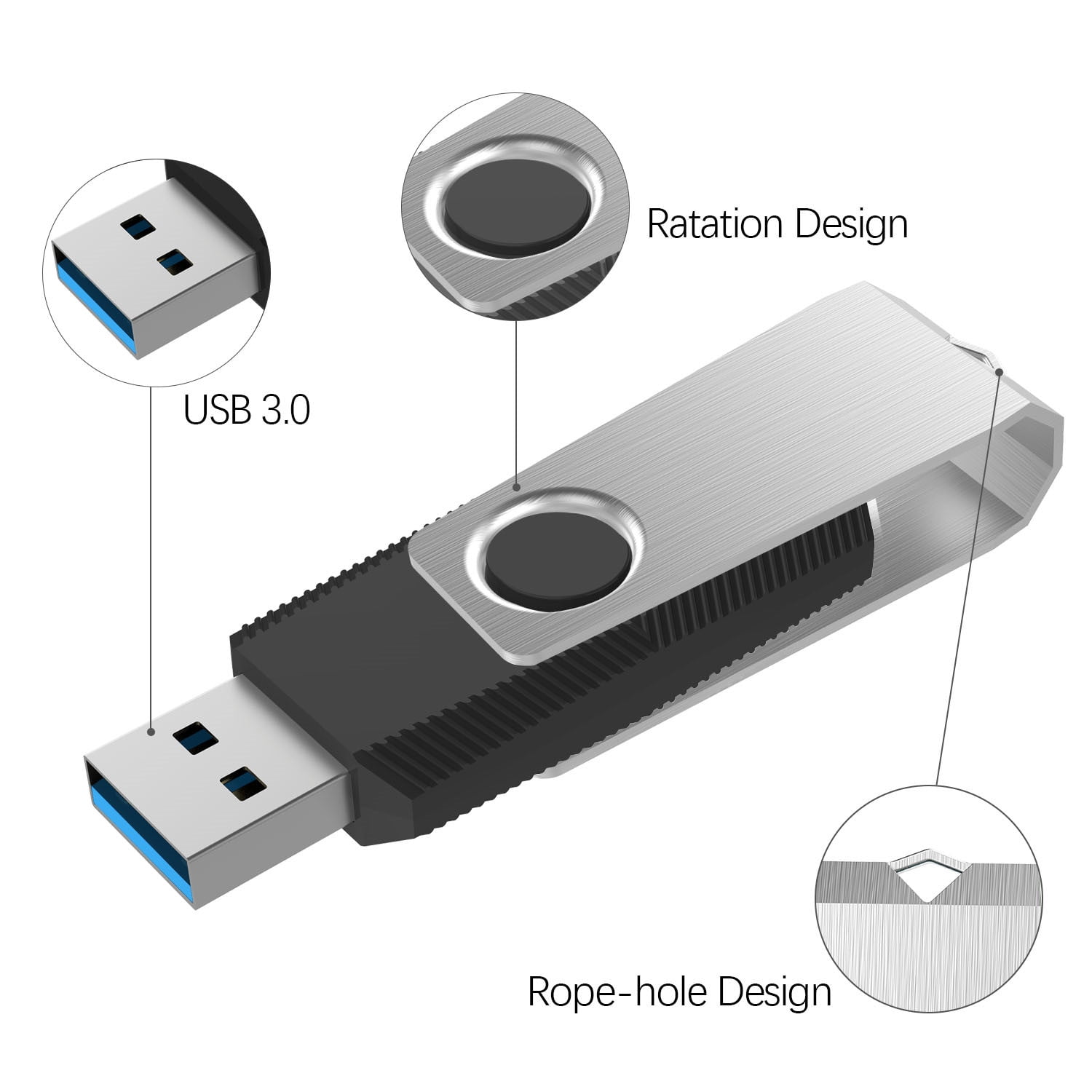 KOOTION 5 Pack 64 GB USB 3.0 Flash Drive Portable Thumb Drives Memory Stick for Data Storage Backup Laptop