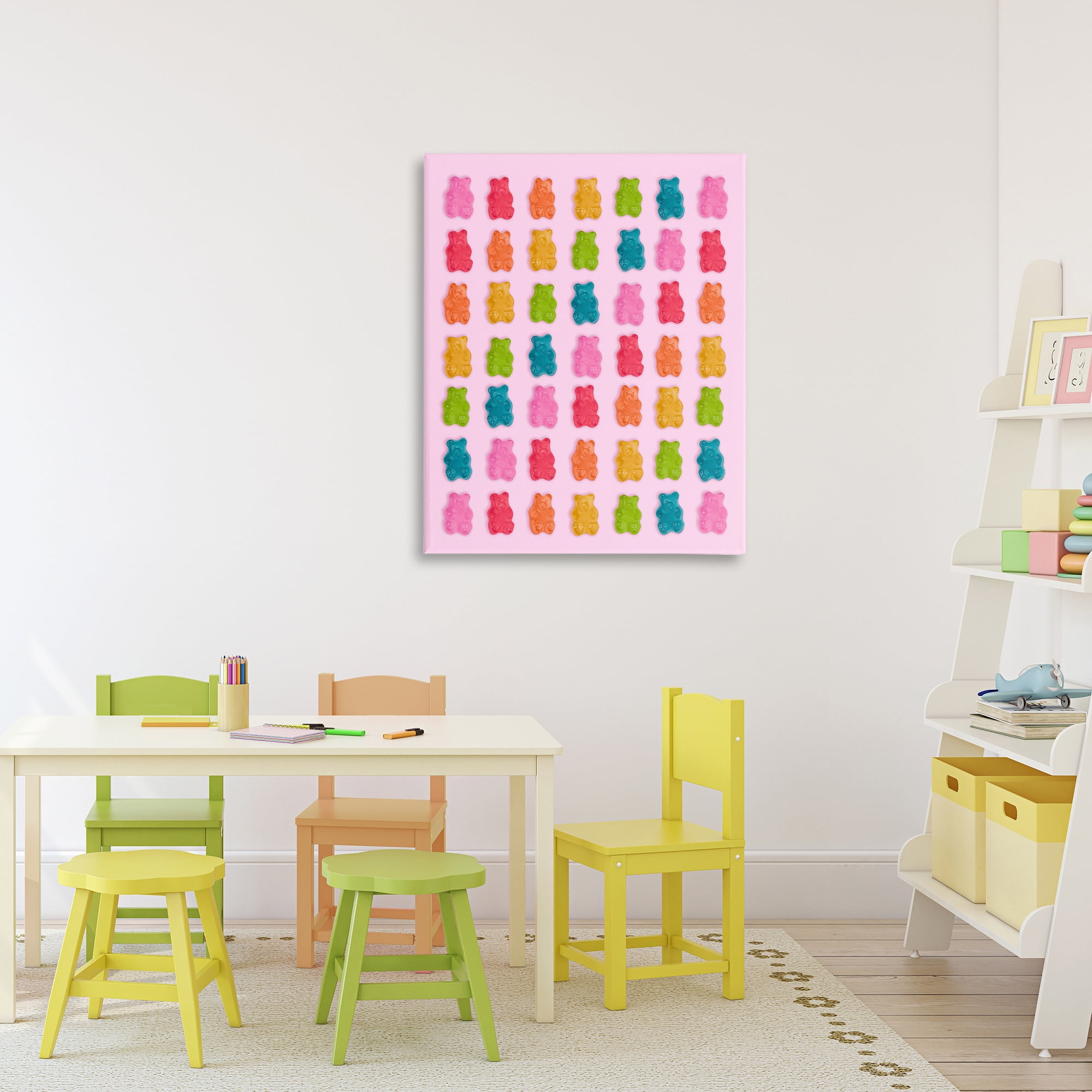 Stupell Industries Soft Rainbow Bears on Pink Canvas Wall Art, design by LISH Creative