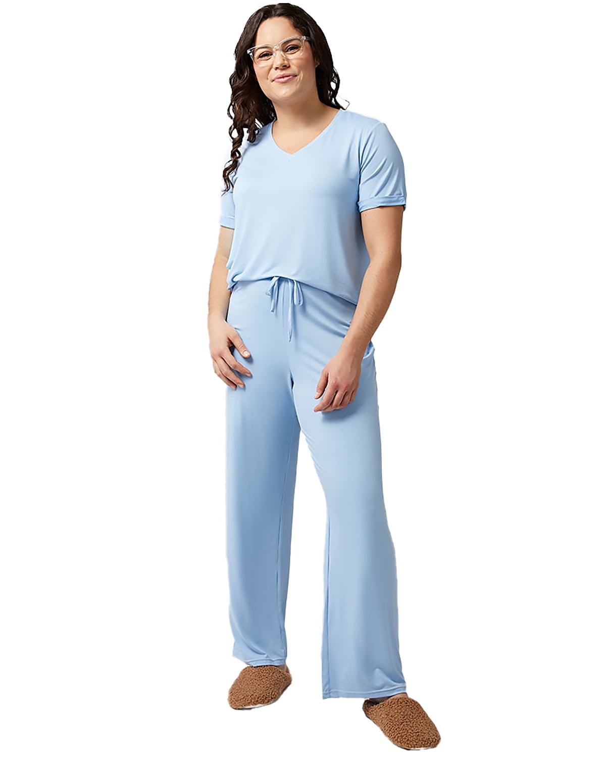 2 Pack 32 Degrees Women's Cool Lightweight Relaxed Fit Sleep Pant- Placid  Blue - XX-Large
