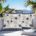 thumbnail image 4 of Outdoor Pillow Cover Dark Blue Starfish Shell Set of 2 Waterproof Throw Pillowcases Ocean Jellyfish Coral Stripe Decorative Patio Furniture Pillows for Couch Garden Indoor & Outdoor Use, 4 of 9