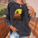 thumbnail image 5 of Sudadera Sudadera clásica con cuello redondo para mujer, estilo informal, traje de calle sencillo y holgado Ygjytge Gris Grafito T S para Mujer, 5 of 7