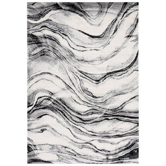 SAFAVIEH Tulum Quinten Abstract Area Rug, 4' x 6', Ivory/Black