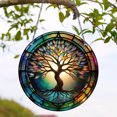 thumbnail image 4 of Lwlmwt Tree of Life Sun Catcher Window Decoration 6-inch Acrylic Round Stained Glass Sample Ornament Indoor Hanging Decor Suitable for Home Decor Women's Thanksgiving & Christmas Gift, 4 of 7