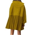 thumbnail image 3 of Baggy Long Sleeve Hoodie Sweatshirt Mini Dress Pleated Plain Cute Pullover Hooded Fall Sports Babydoll Short Dress (Small, Yellow), 3 of 5