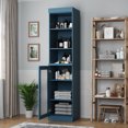 thumbnail image 2 of Palace imports 100% Solid Wood 16.5" Bathroom Storage Cabinet with Frosted Glass Doors and Adjustable Shelves, Teal Blue, 2 of 5