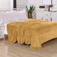 thumbnail image 1 of Solid Print All Season Fleece Blanket - Anti-Static - Plush, Soft and Cozy, Full/Queen, Gold, 1 of 5
