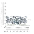 thumbnail image 5 of Metal Masters Womens 2.5Ct Round Moissanite 18K White Gold Silver Eternity Infinity Twist Bridal Set Wedding Engagement Ring, 5 of 9
