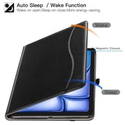 RTB-ZtotopCases for iPad Air 13 inch 2024 (M2)/ iPad Pro 12.9 Inch Case 3rd Gen 2018, Premium Leather Folio Cover with Auto Sleep/Wake, Supports iPad Pencil Charging, Black